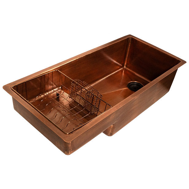 Nantucket Sinks X Studio Dearborn Smooth Copper Undermount Rectangular Kitchen Sink