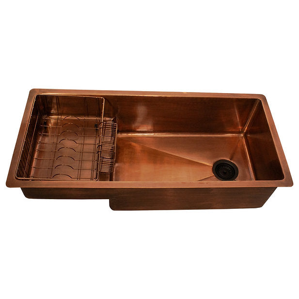 Nantucket Sinks X Studio Dearborn Smooth Copper Undermount Rectangular Kitchen Sink