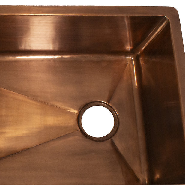Nantucket Sinks X Studio Dearborn Smooth Copper Undermount Rectangular Kitchen Sink