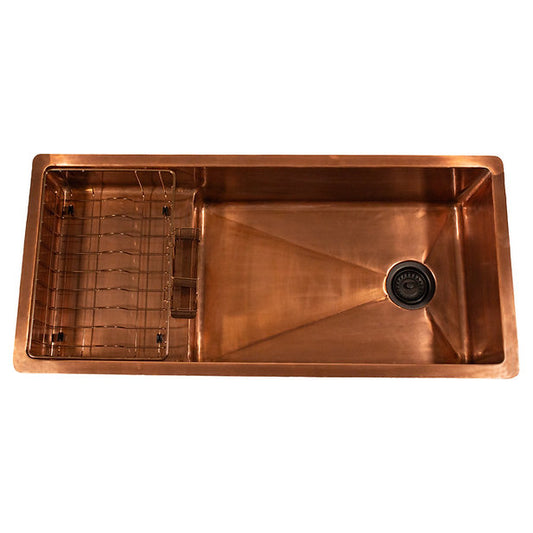 Nantucket Sinks X Studio Dearborn Smooth Copper Undermount Rectangular Kitchen Sink