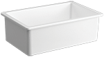 Nova Europa Dual-Mount Single 30" White Fireclay Kirchen Sink w/Center Drain by Chemcore Industries
