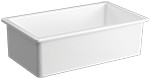 Nova Europa Dual-Mount Single 33" White Fireclay Kirchen Sink w/Center Drain by Chemcore Industries