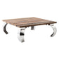 NovaSolo Barca 39" Square Natural Boat Wood Square Coffee Table With Clear Coat