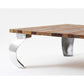 NovaSolo Barca 39" Square Natural Boat Wood Square Coffee Table With Clear Coat