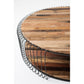 NovaSolo Barca 51" Round Natural Boat Wood Round Coffee Table With Clear Coat