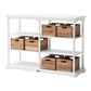 NovaSolo Bordeaux 63" Distressed White Mahogany Kitchen Shelving Unit With 6 Mahogany Boxes