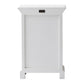 NovaSolo Halifax 16" Classic White Mahogany Mini Storage Unit With 2 Drawers & 1 Rattan Basket