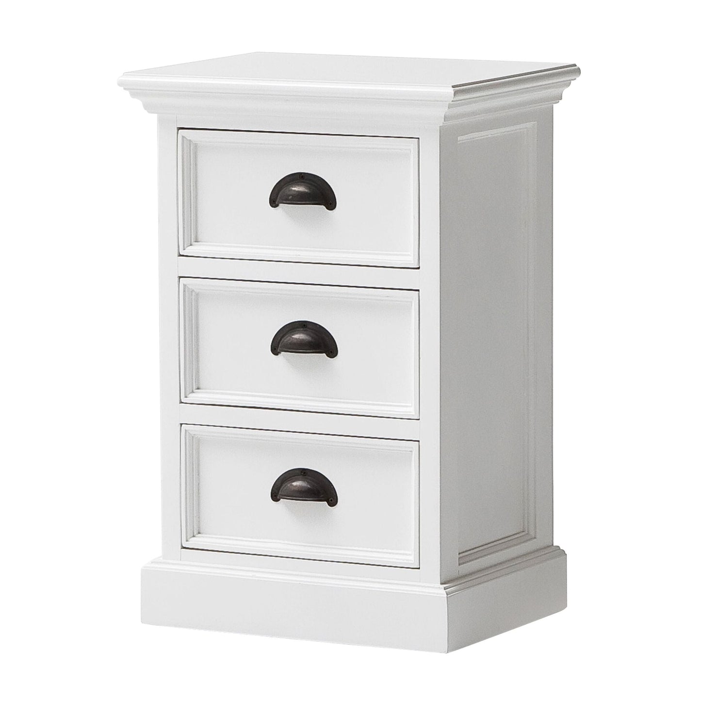 NovaSolo Halifax 16" Classic White Mahogany Mini Storage Unit With 3 Drawers