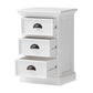 NovaSolo Halifax 16" Classic White Mahogany Mini Storage Unit With 3 Drawers