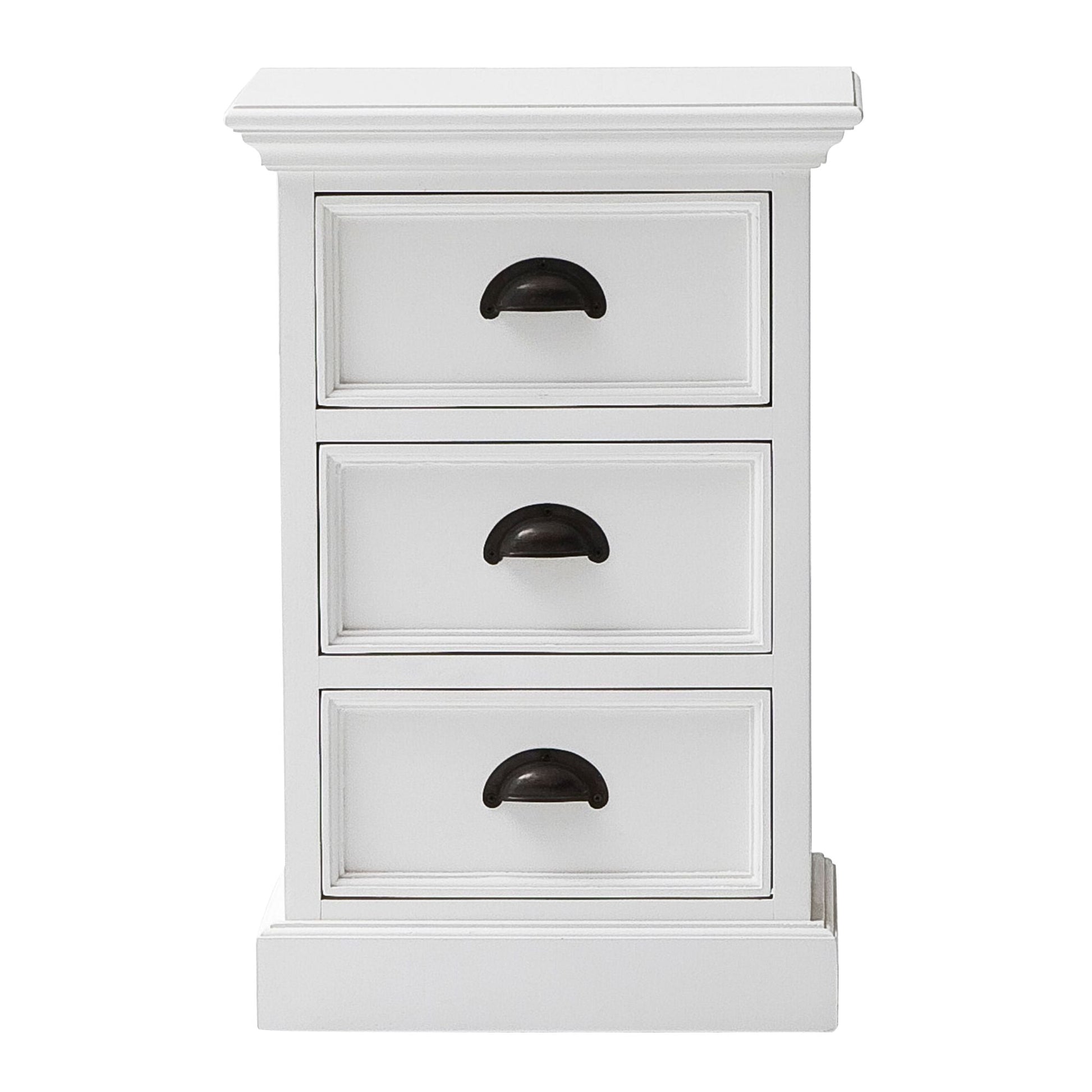 NovaSolo Halifax 16" Classic White Mahogany Mini Storage Unit With 3 Drawers