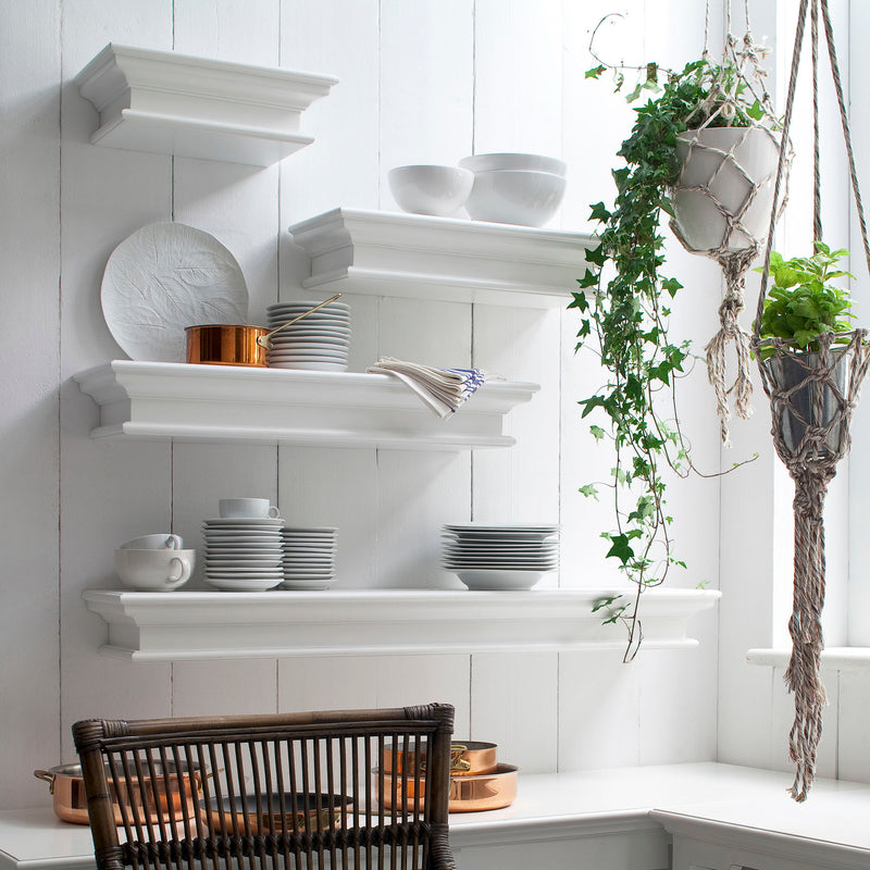 NovaSolo Halifax 16" White Floating Wall Shelf