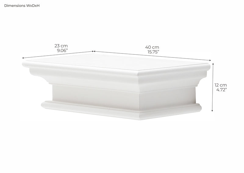 NovaSolo Halifax 16" White Floating Wall Shelf