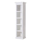 NovaSolo Halifax 20" Classic White Mahogany Bookshelf Cabinet With 5 Shelves