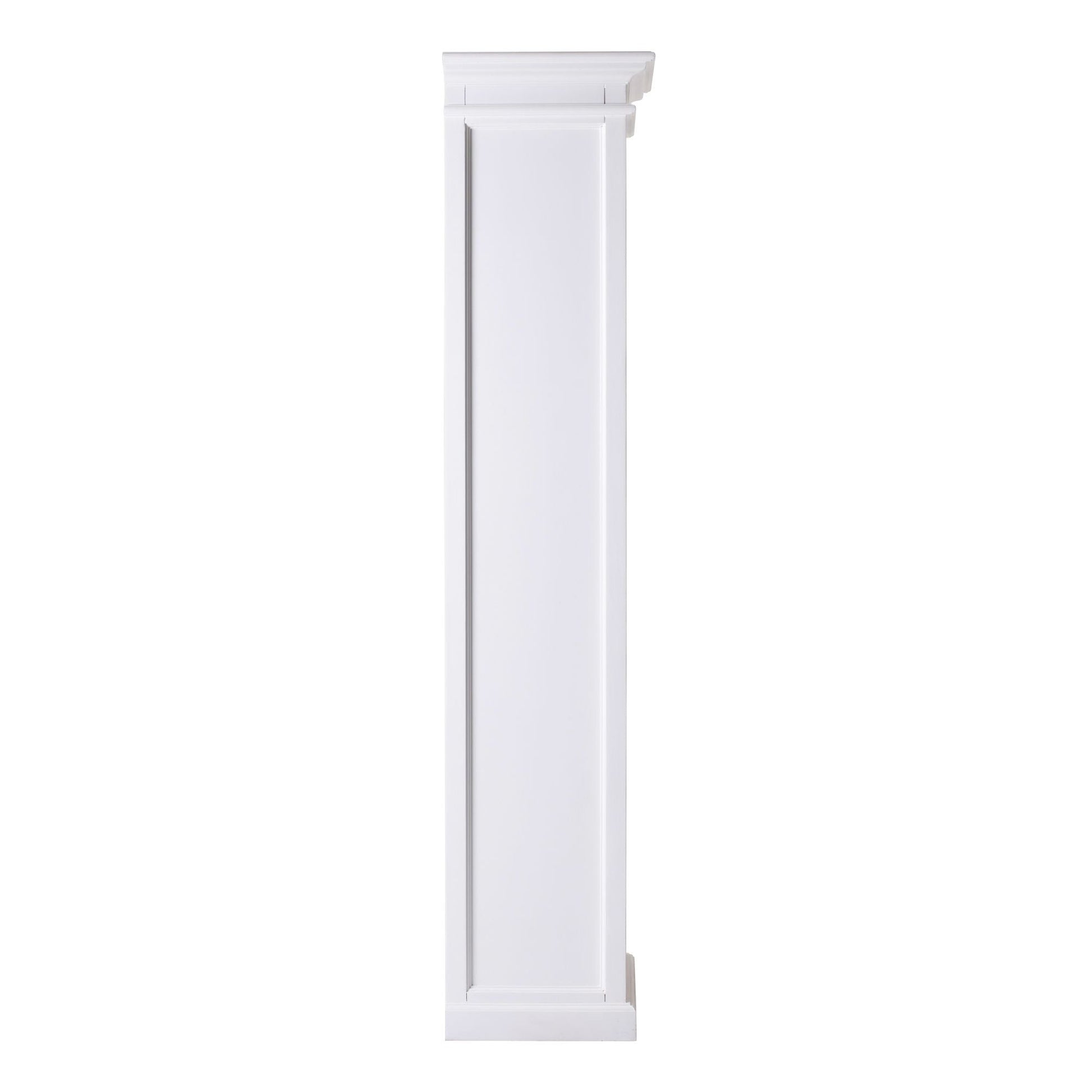 NovaSolo Halifax 20" Classic White Mahogany Bookshelf Cabinet With 5 Shelves