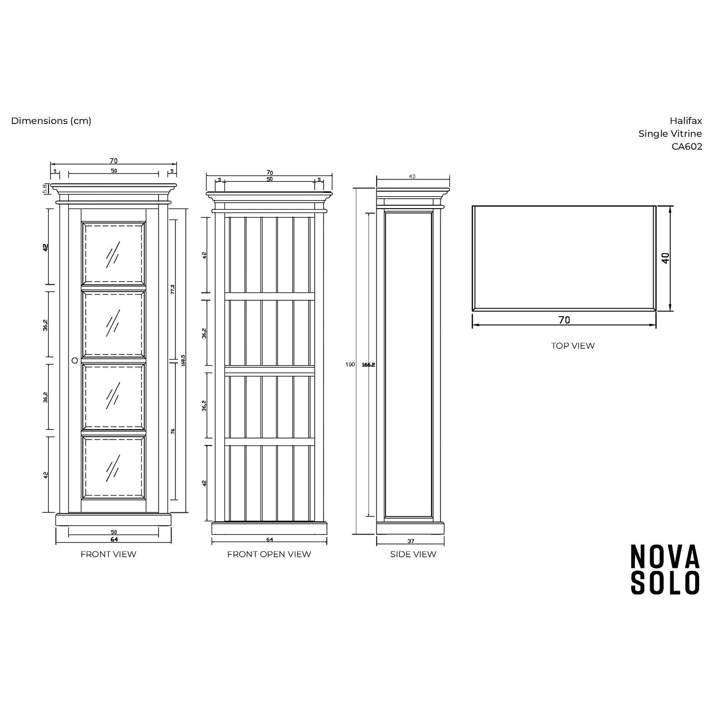 NovaSolo Halifax 28" Classic White Mahogany Display Cabinet With 1 Glass Door