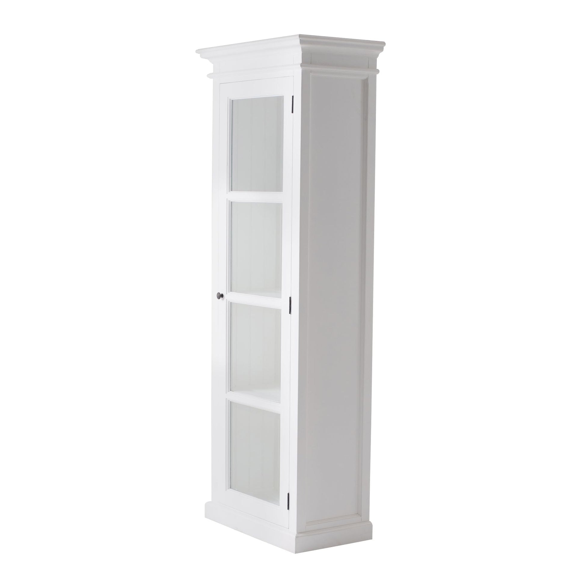 NovaSolo Halifax 28" Classic White Mahogany Display Cabinet With 1 Glass Door