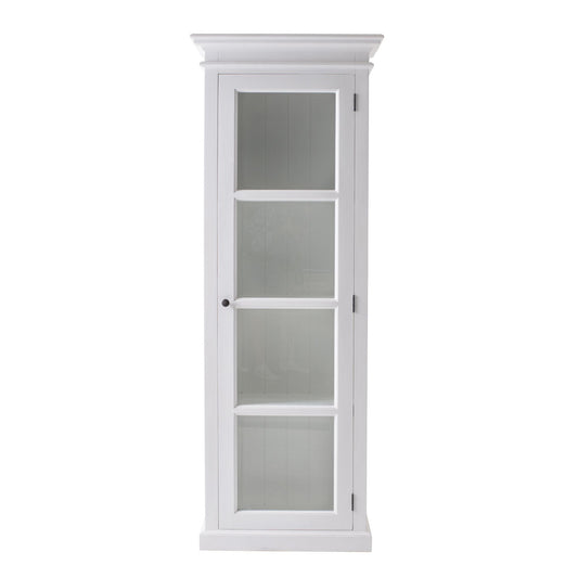 NovaSolo Halifax 28" Classic White Mahogany Display Cabinet With 1 Glass Door