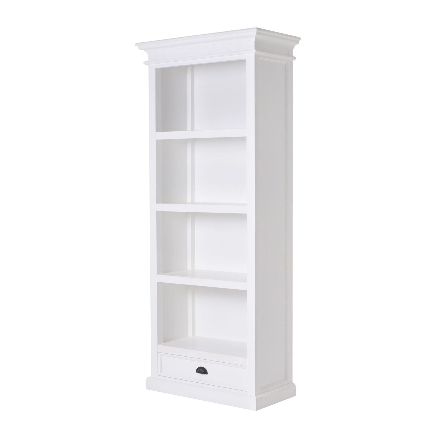 NovaSolo Halifax 32" Classic White Mahogany Display Cabinet With 4 Shelves & 1 Drawer