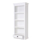 NovaSolo Halifax 32" Classic White Mahogany Display Cabinet With 4 Shelves & 1 Drawer