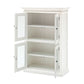 NovaSolo Halifax 35" Classic White Mahogany 2-Level Display Cabinet With 4 Glass Doors