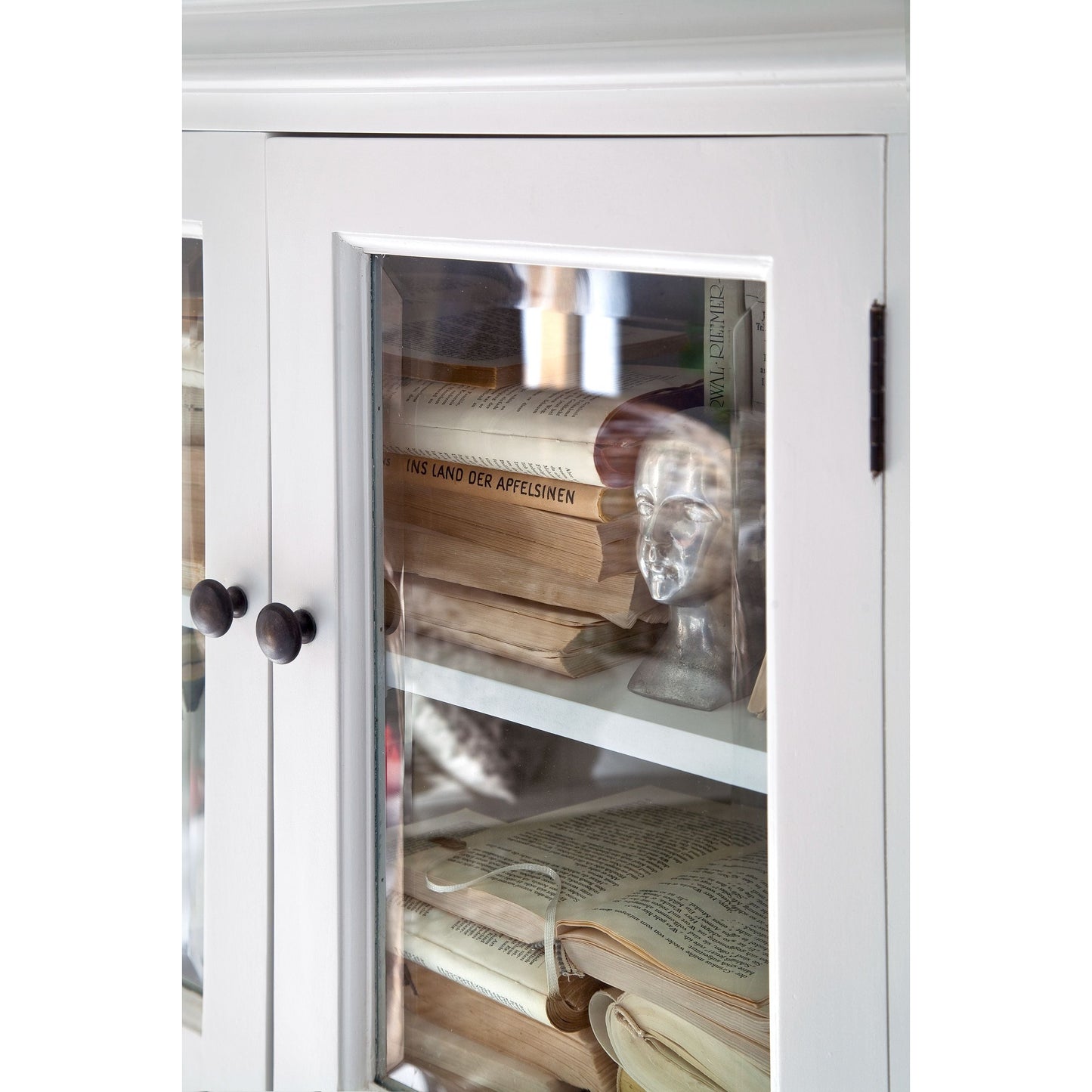 NovaSolo Halifax 35" Classic White Mahogany 2-Level Display Cabinet With 4 Glass Doors