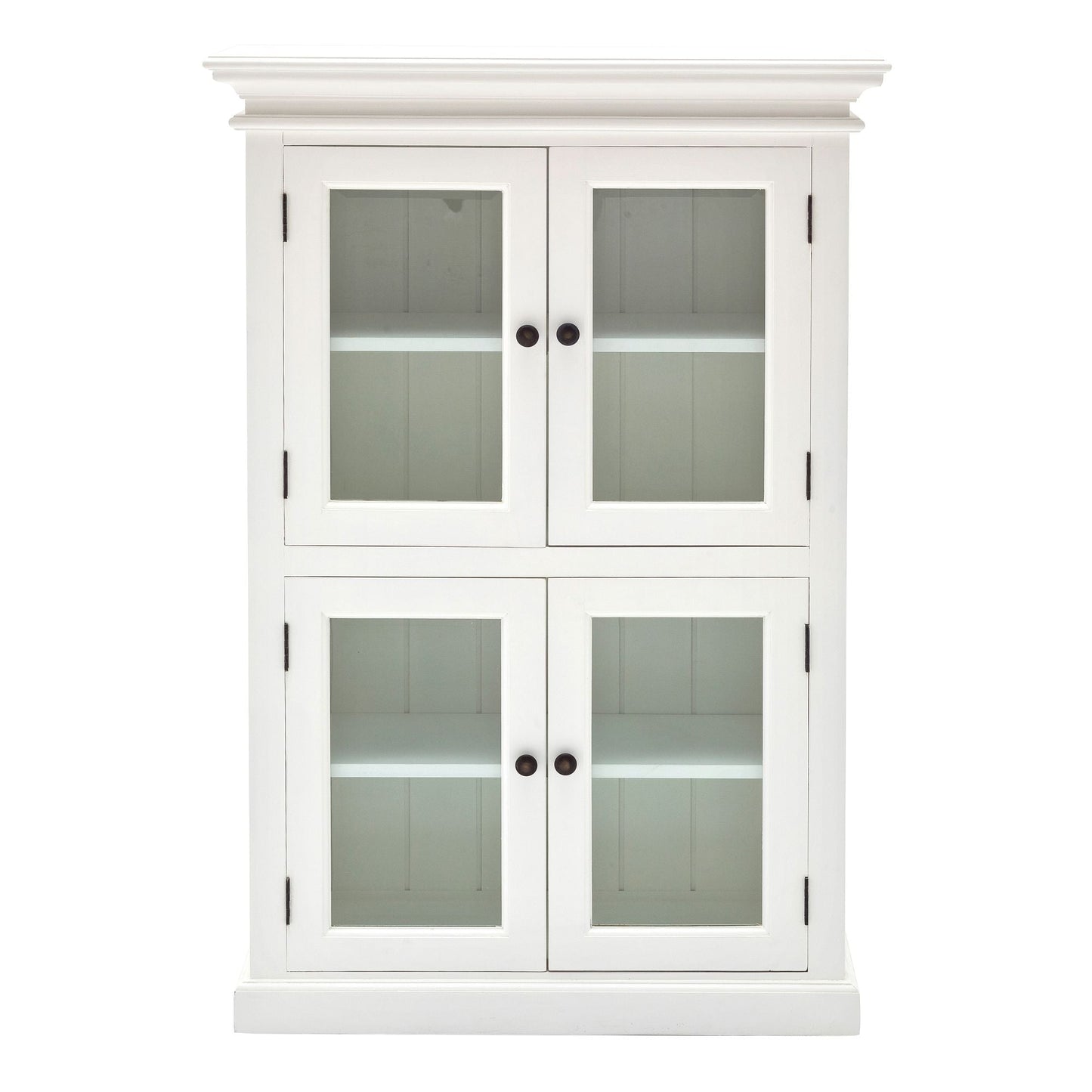 NovaSolo Halifax 35" Classic White Mahogany 2-Level Display Cabinet With 4 Glass Doors