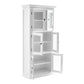 NovaSolo Halifax 35" Classic White Mahogany 3-Level Display Cabinet With 6 Glass Doors