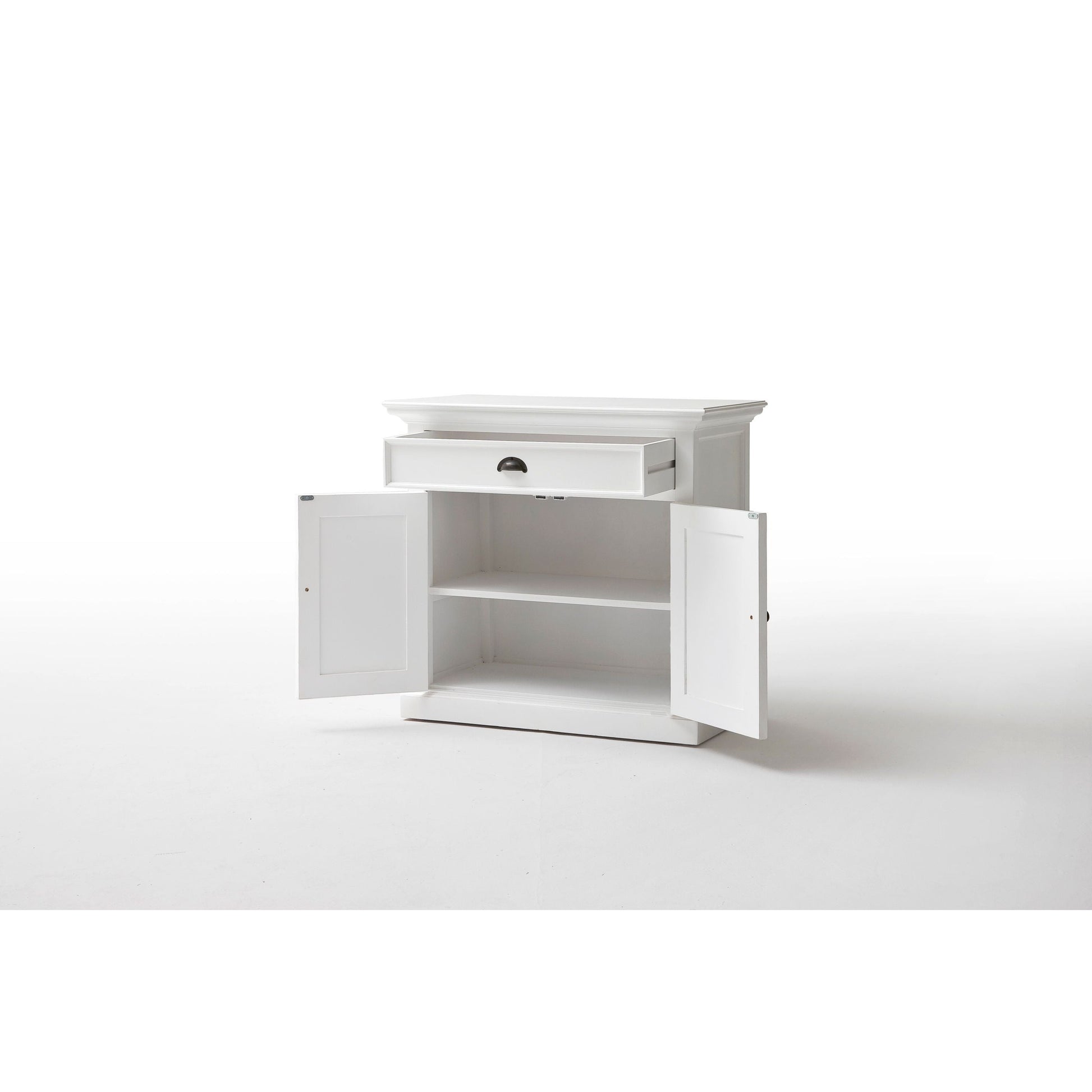 NovaSolo Halifax 35" Classic White Mahogany Buffet With 2 Doors & 1 Drawer