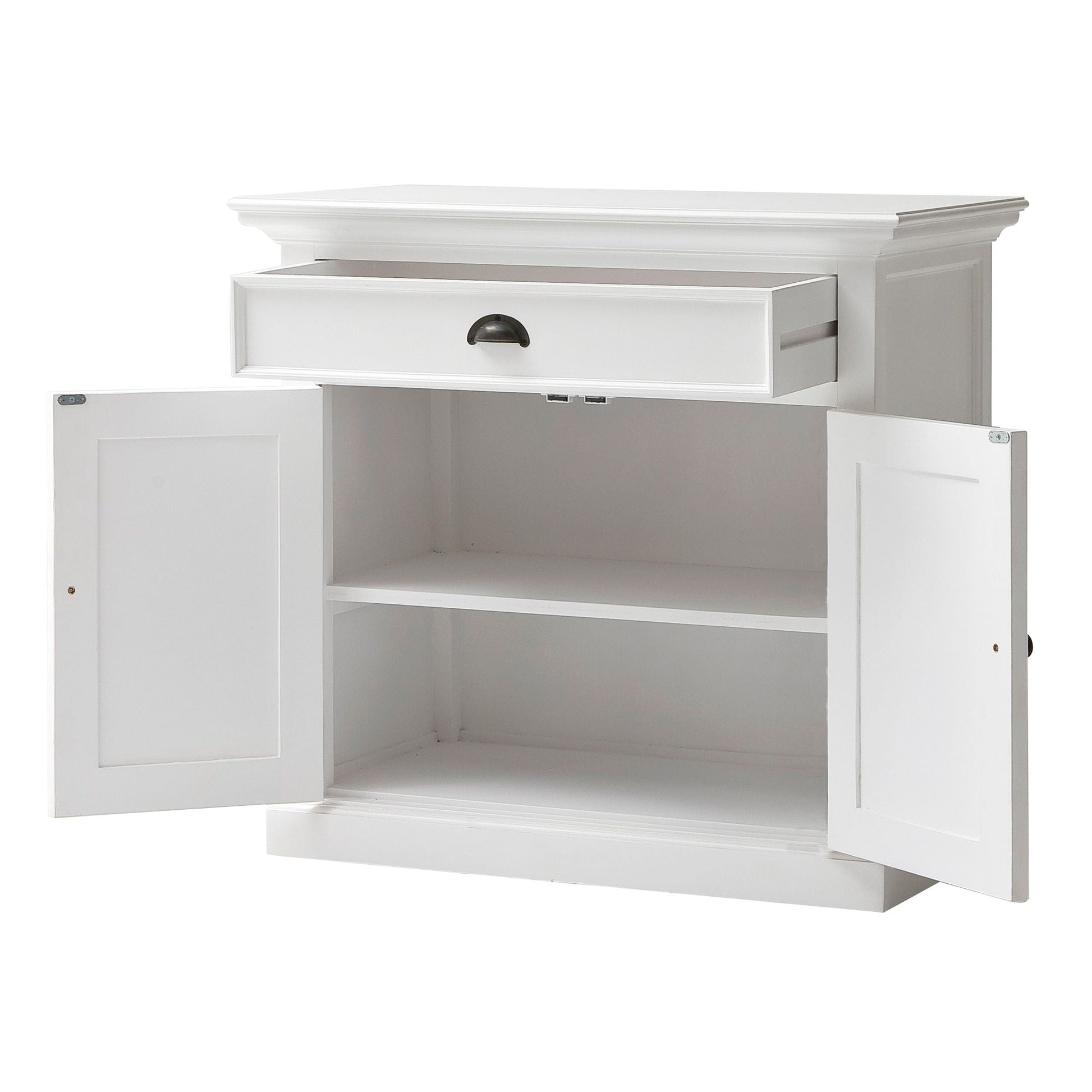 NovaSolo Halifax 35" Classic White Mahogany Buffet With 2 Doors & 1 Drawer