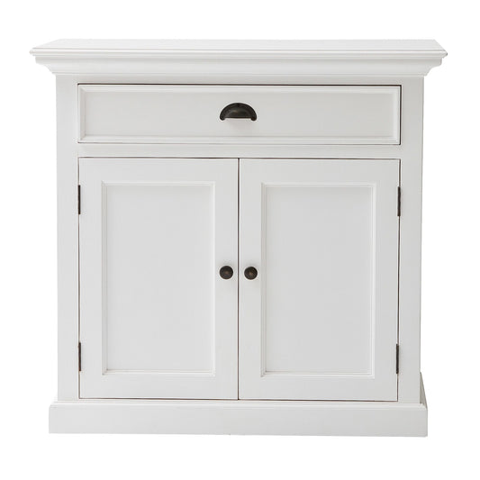 NovaSolo Halifax 35" Classic White Mahogany Buffet With 2 Doors & 1 Drawer