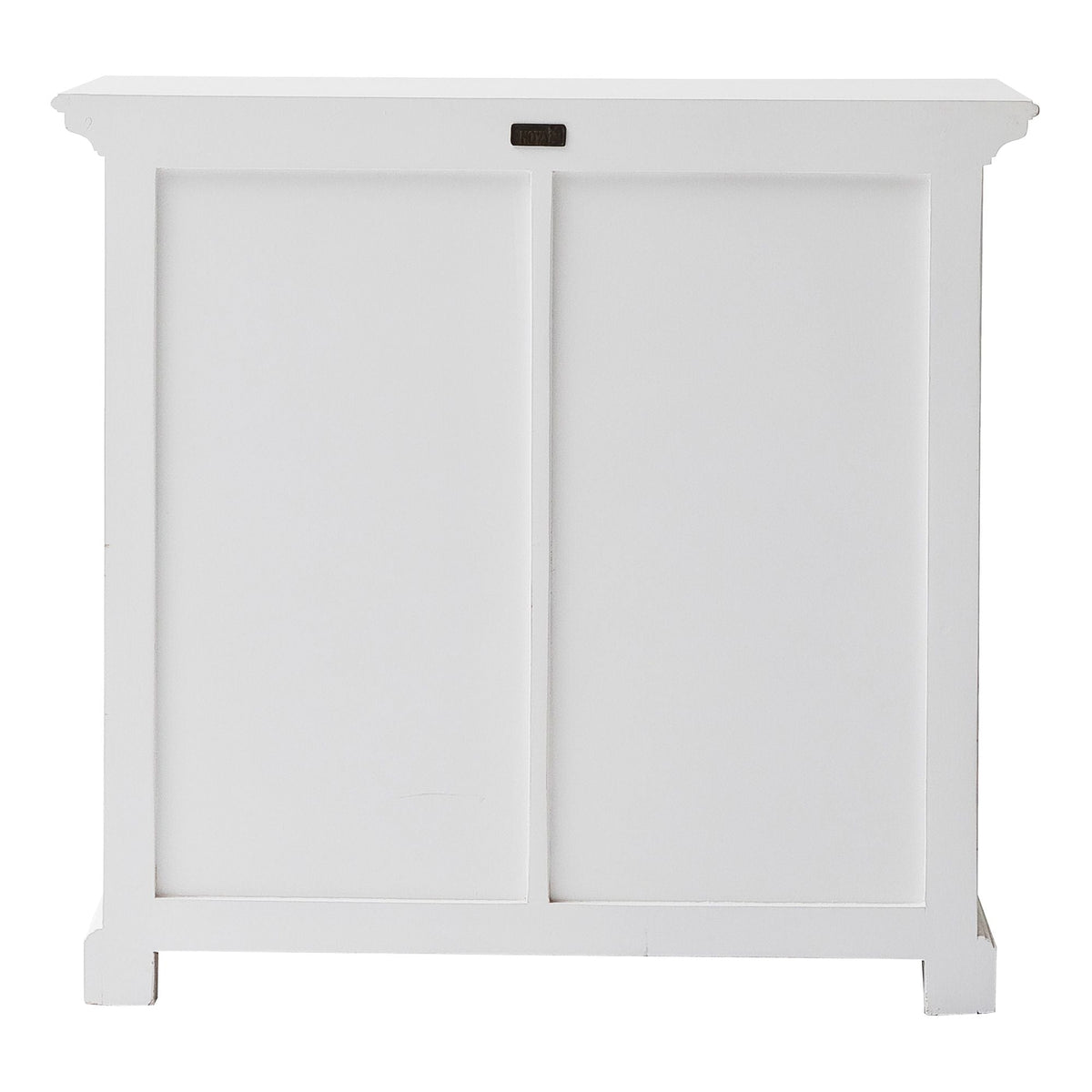 NovaSolo Halifax 35" Classic White Mahogany Buffet With 2 Drawers & 4 Rattan Baskets