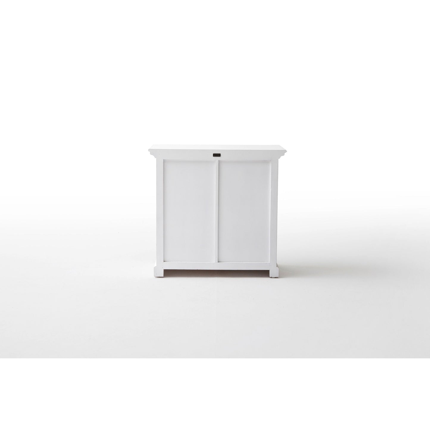 NovaSolo Halifax 35" Classic White Mahogany Buffet With 2 Drawers & 4 Rattan Baskets