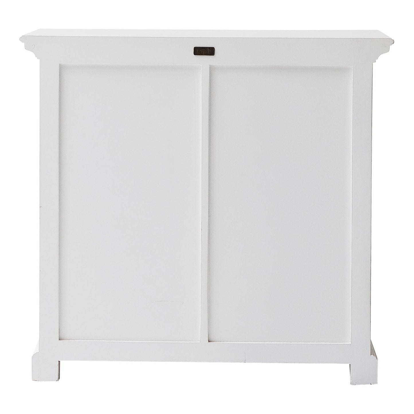 NovaSolo Halifax 35" Classic White Mahogany Buffet With 2 Drawers & 4 Rattan Baskets