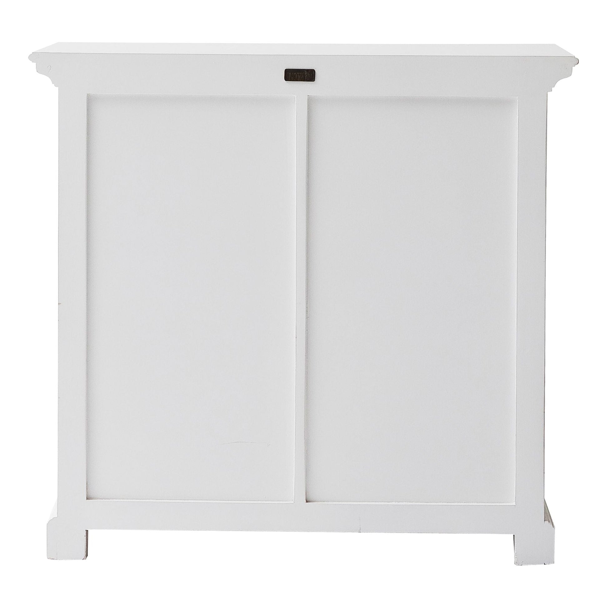 NovaSolo Halifax 35" Classic White Mahogany Buffet With 2 Drawers & 4 Rattan Baskets