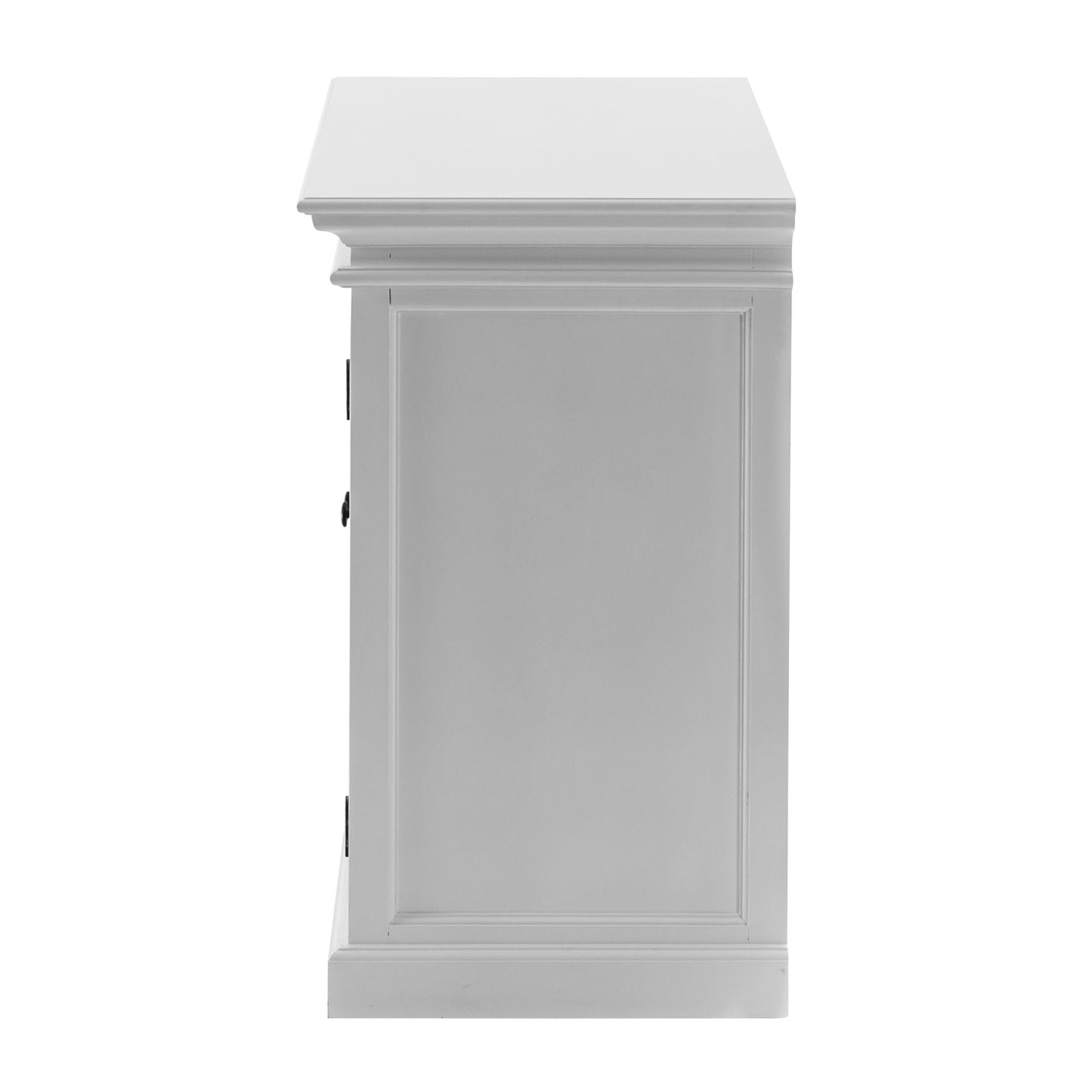 NovaSolo Halifax 35" Classic White Mahogany Display Buffet With 2 Glass Doors