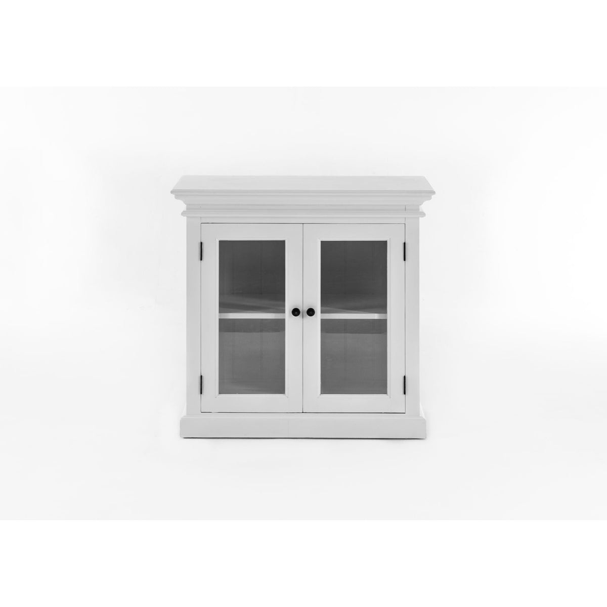 NovaSolo Halifax 35" Classic White Mahogany Display Buffet With 2 Glass Doors