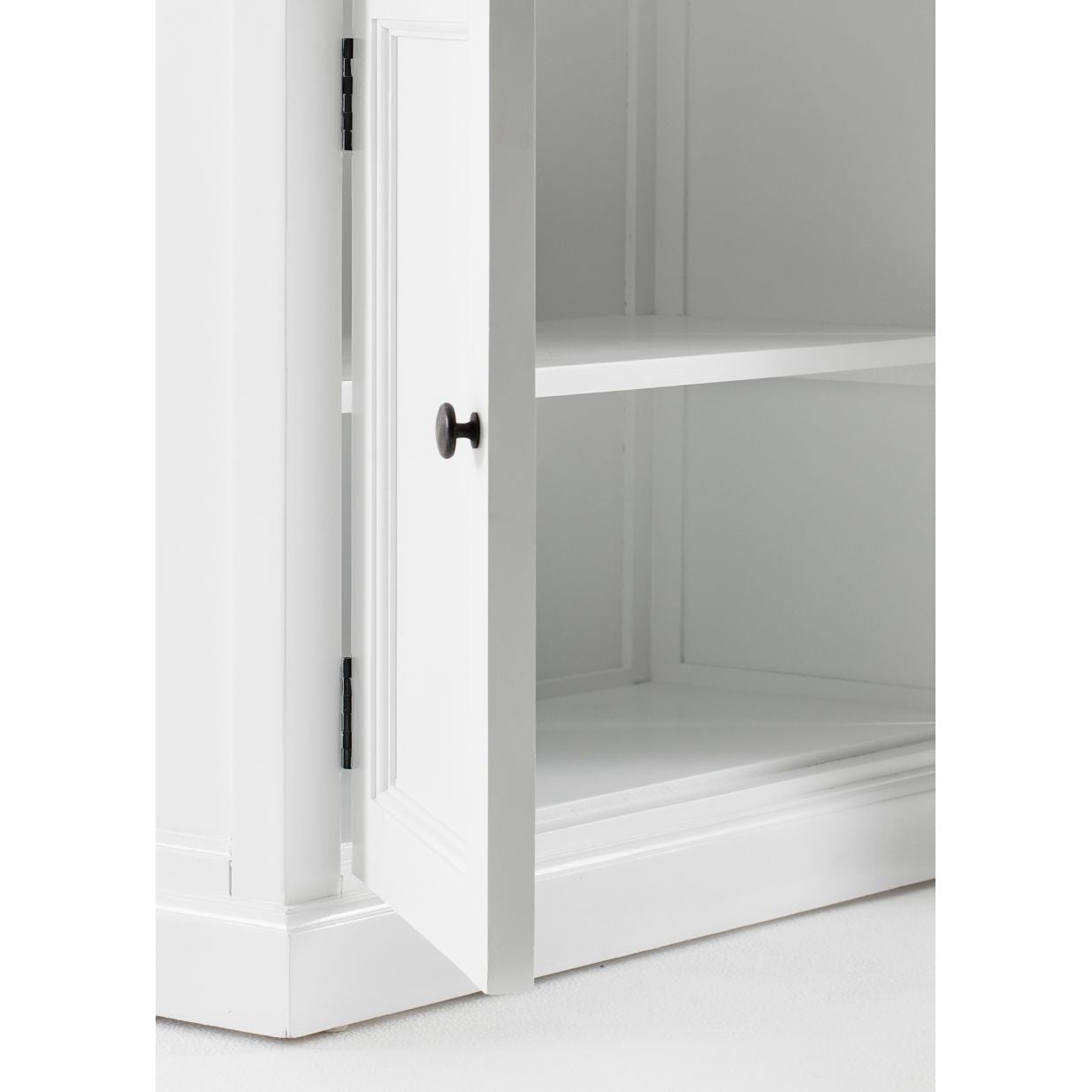 NovaSolo Halifax 35" Classic White Mahogany Single-Bay Hutch Cabinet With 2 Doors & 5 Shelves