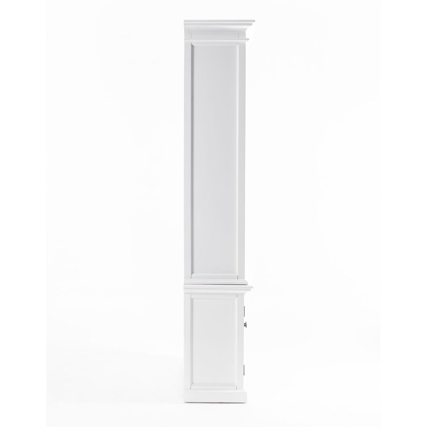 NovaSolo Halifax 35" Classic White Mahogany Single-Bay Hutch Cabinet With 2 Doors & 5 Shelves