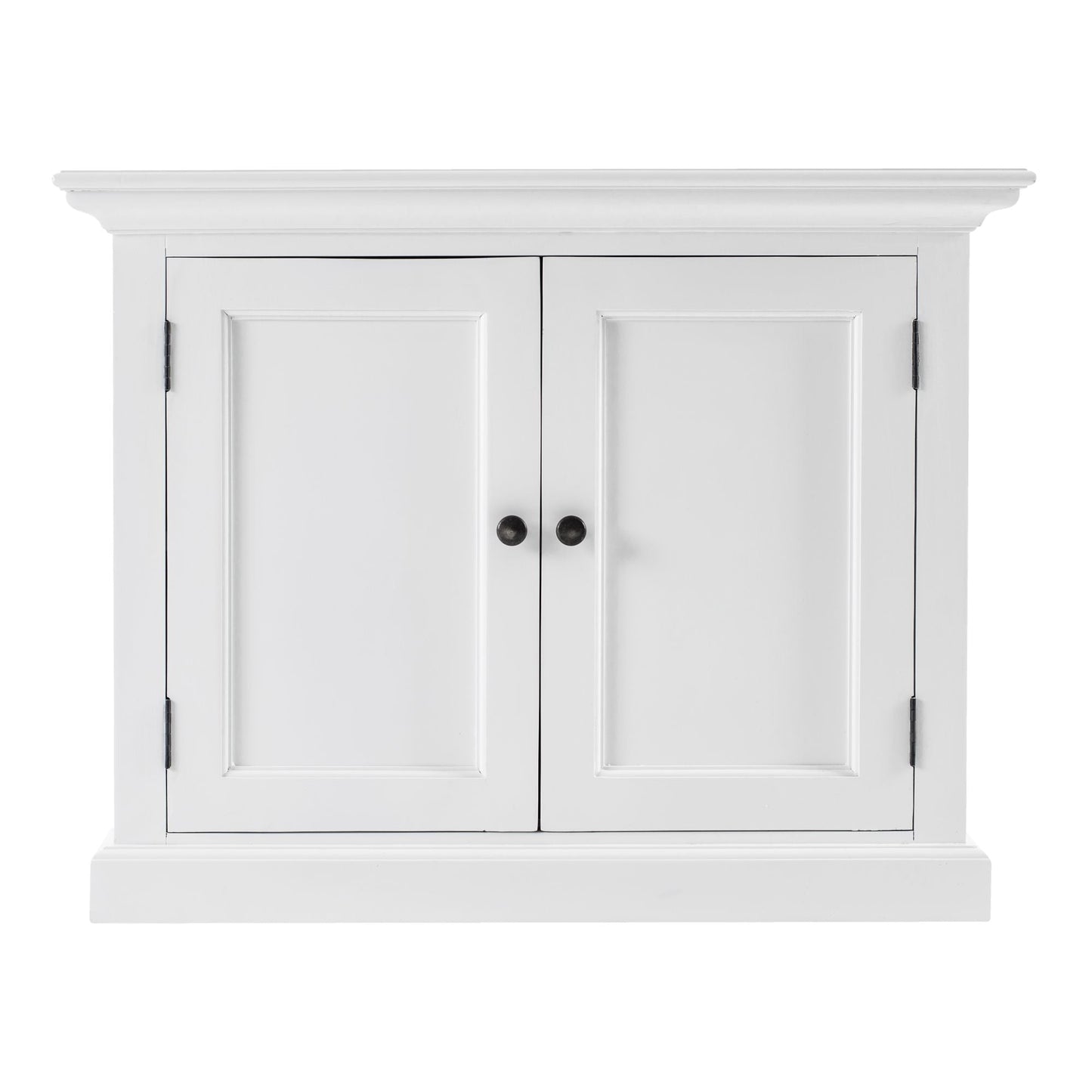 NovaSolo Halifax 35" Classic White Mahogany Single-Bay Hutch Cabinet With 2 Doors & 5 Shelves