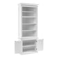 NovaSolo Halifax 35" Classic White Mahogany Single-Bay Hutch Cabinet With 2 Doors & 5 Shelves