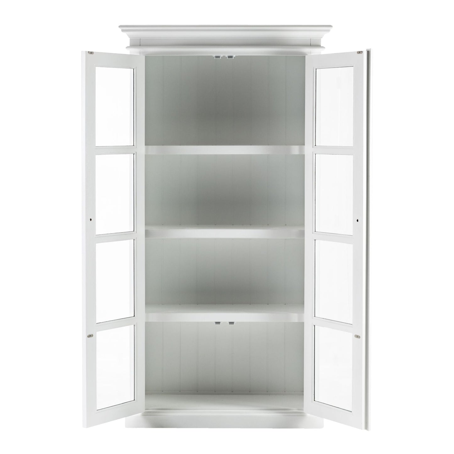 NovaSolo Halifax 40" Classic White Mahogany Display Cabinet With 2 Glass Doors