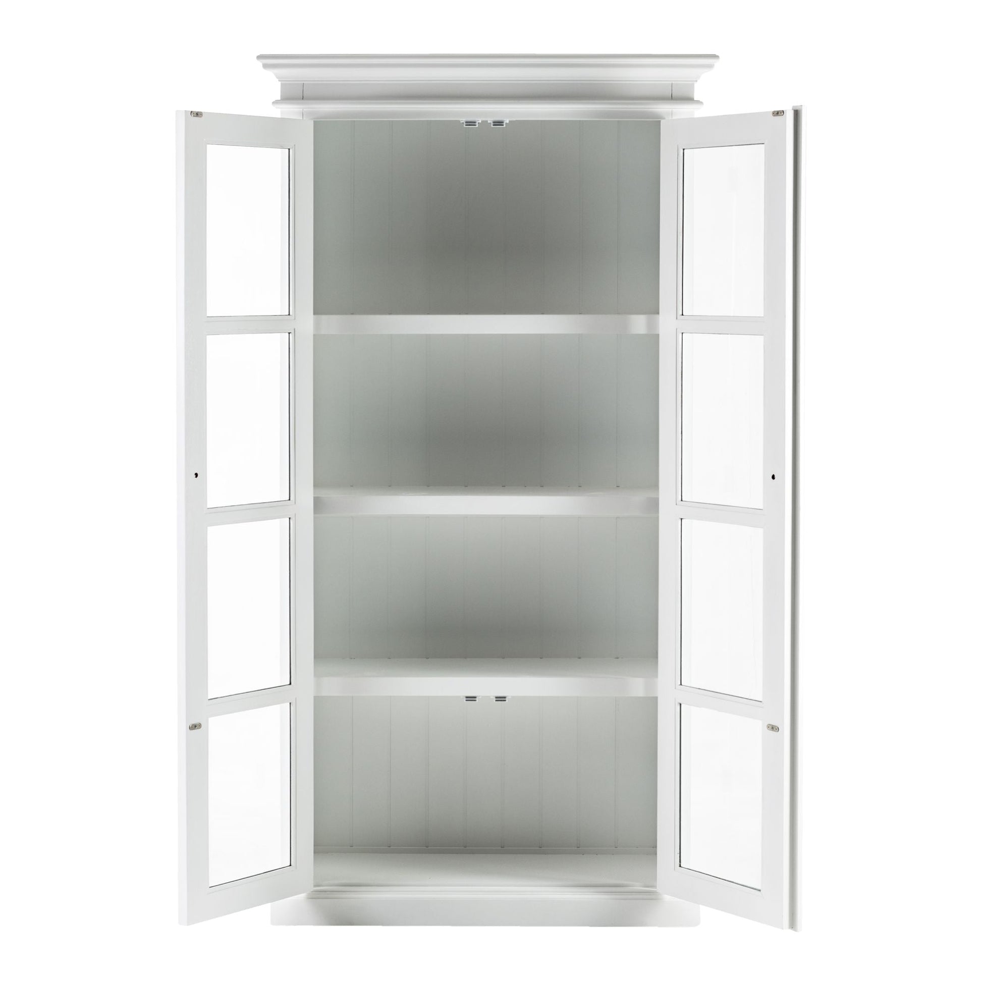 NovaSolo Halifax 40" Classic White Mahogany Display Cabinet With 2 Glass Doors