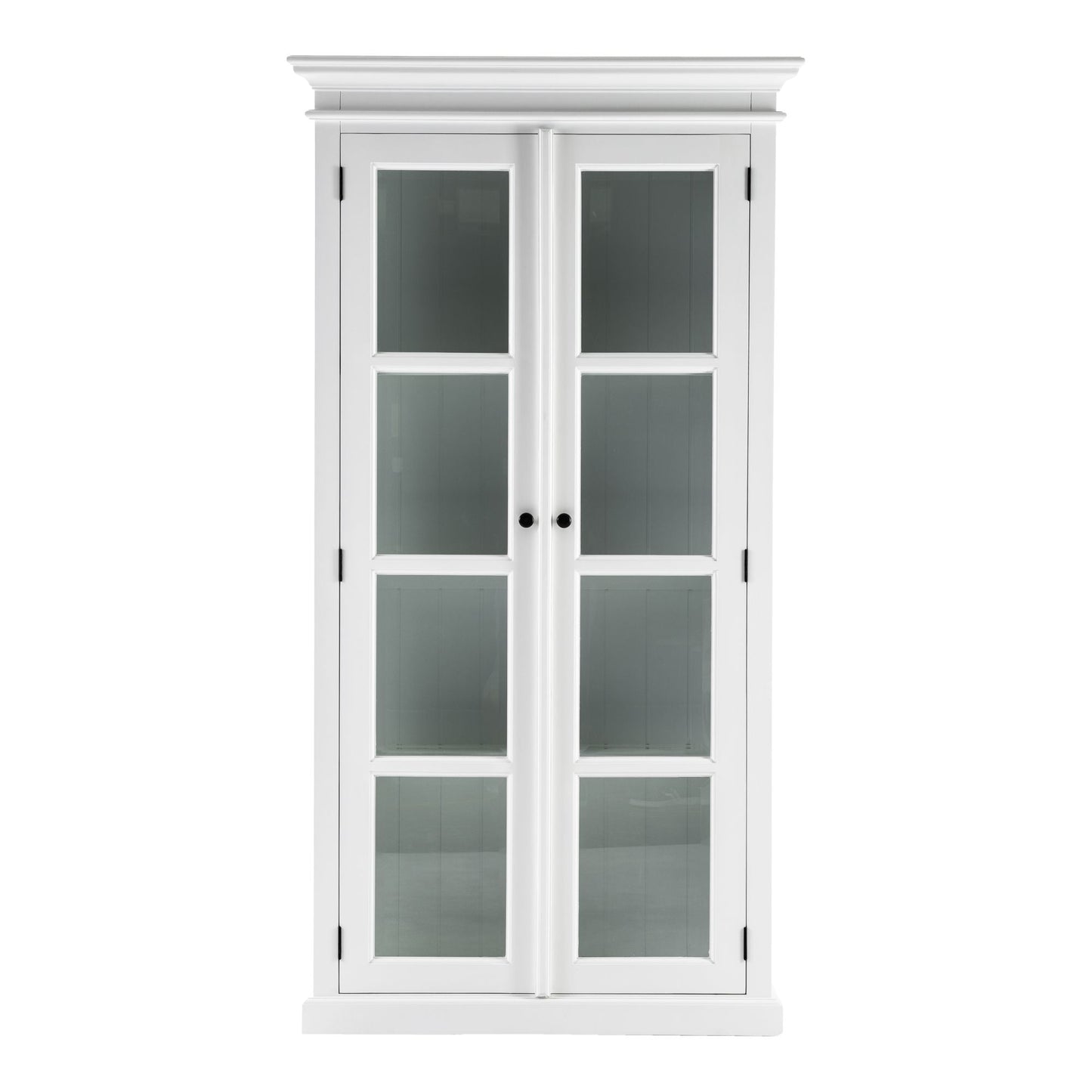 NovaSolo Halifax 40" Classic White Mahogany Display Cabinet With 2 Glass Doors