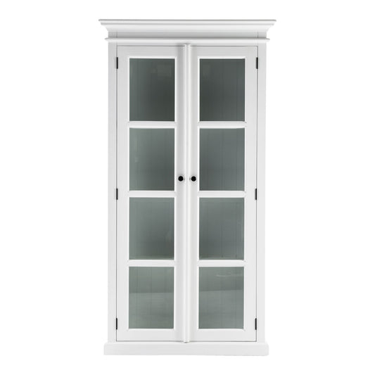 NovaSolo Halifax 40" Classic White Mahogany Display Cabinet With 2 Glass Doors