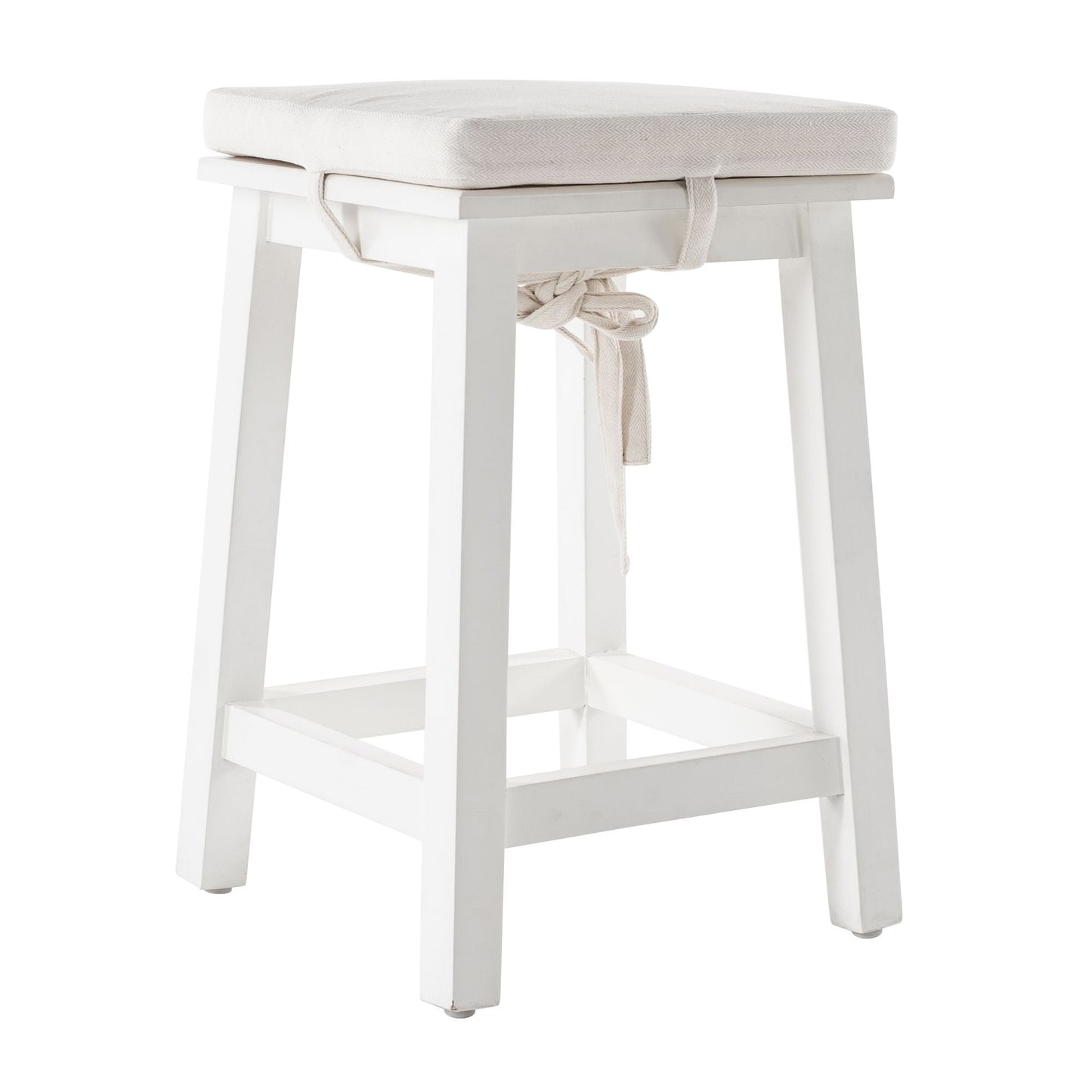 NovaSolo Halifax 41" x 20" Classic White Mahogany Kitchen Table With 2 Stools