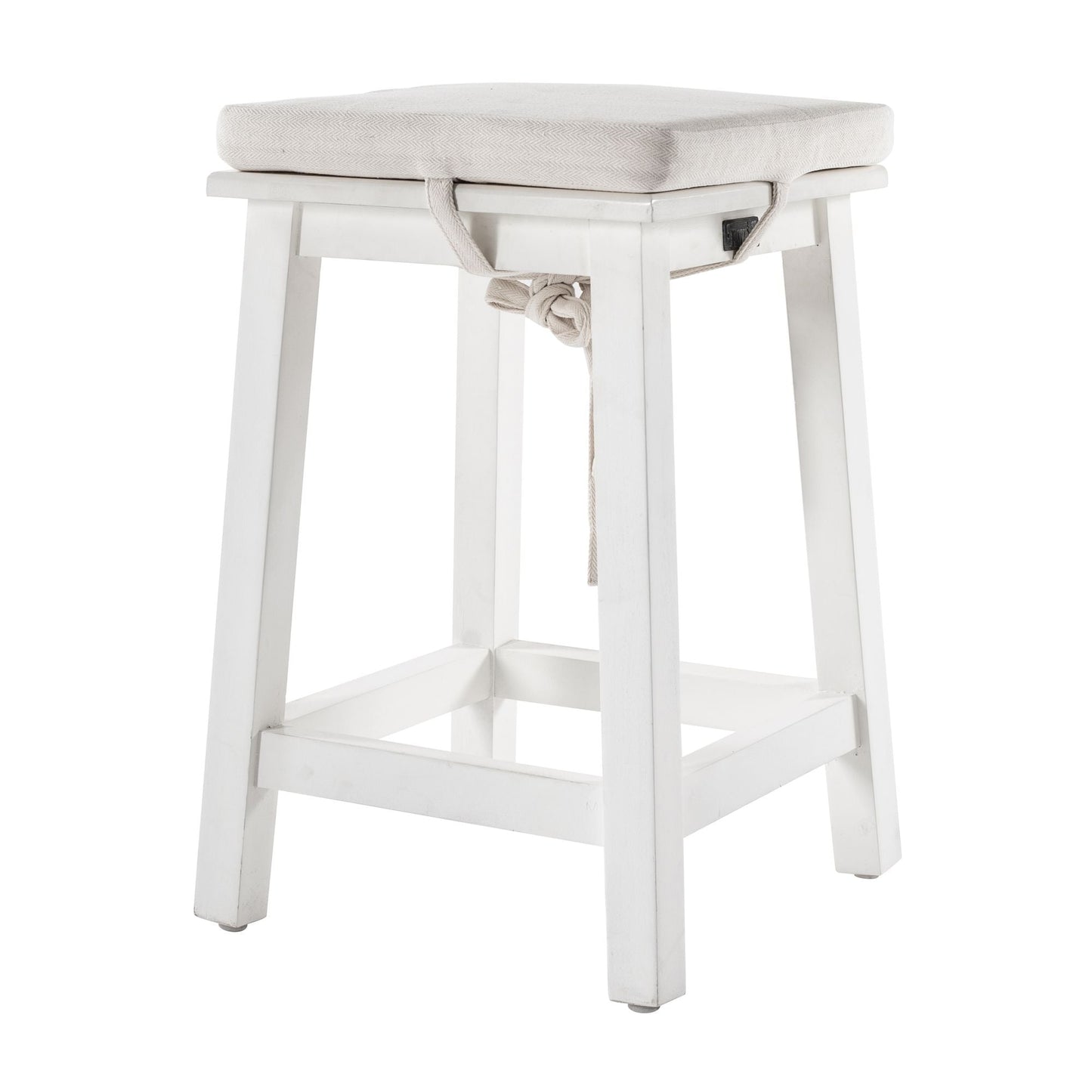 NovaSolo Halifax 41" x 20" Classic White Mahogany Kitchen Table With 2 Stools