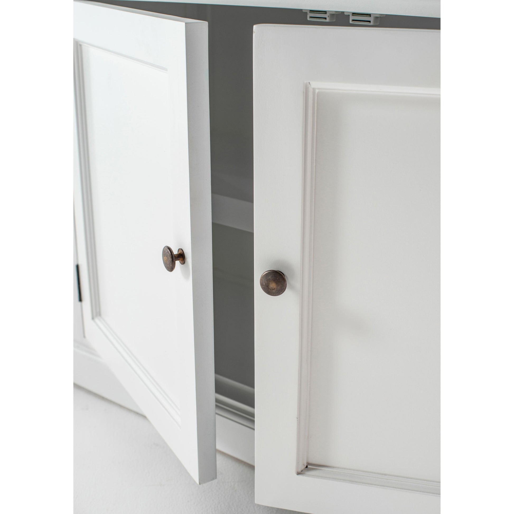 NovaSolo Halifax 44" Classic White Mahogany Hutch Cabinet With 2 Doors