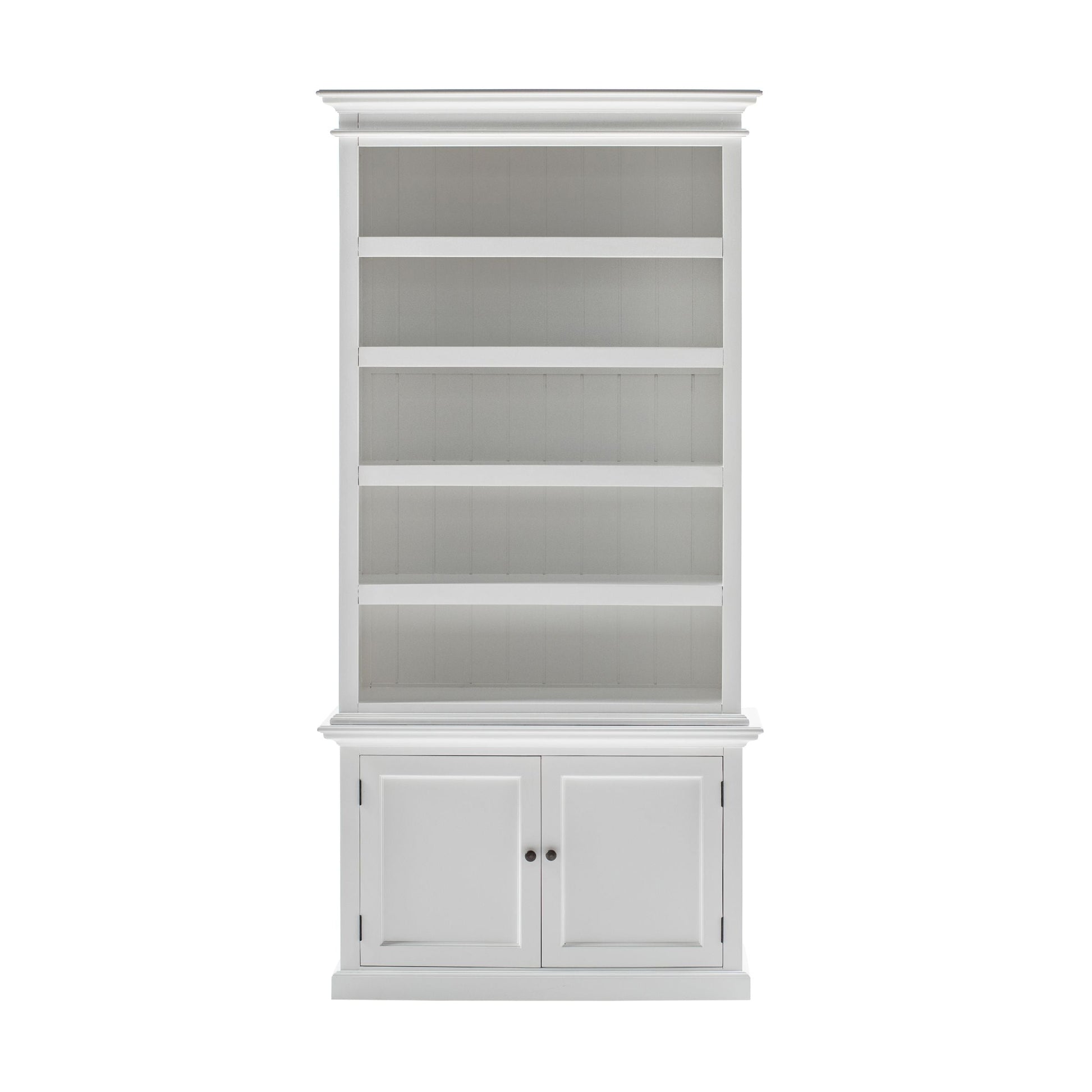 NovaSolo Halifax 44" Classic White Mahogany Hutch Cabinet With 2 Doors