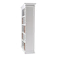 NovaSolo Halifax 47" Classic White Mahogany Shelving With 9 Shelves & 4 Rattan Baskets