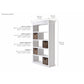 NovaSolo Halifax 47" Classic White Mahogany Shelving With 9 Shelves & 4 Rattan Baskets